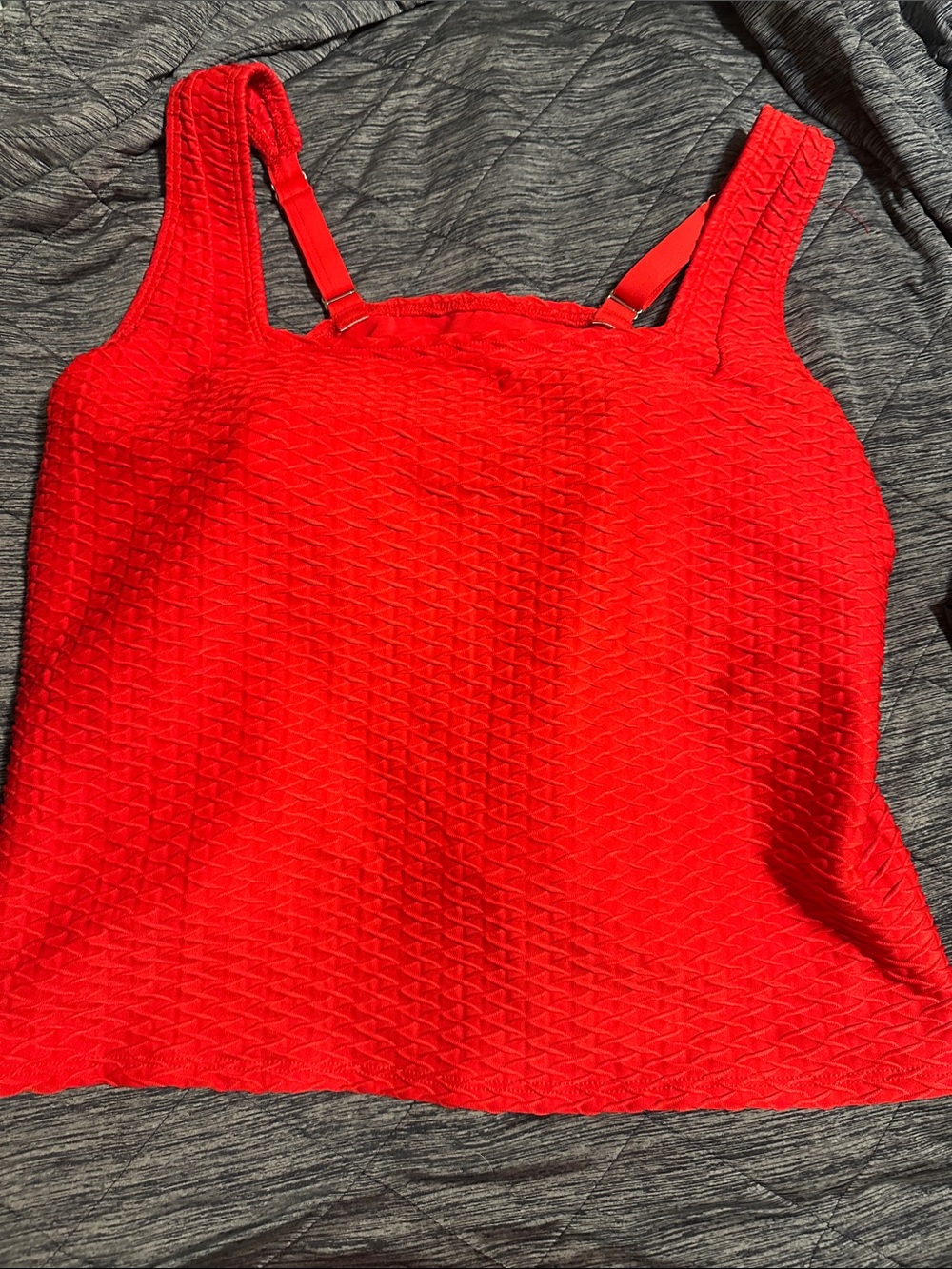 Lands' End Bright Red Textured Swim 3x Tank